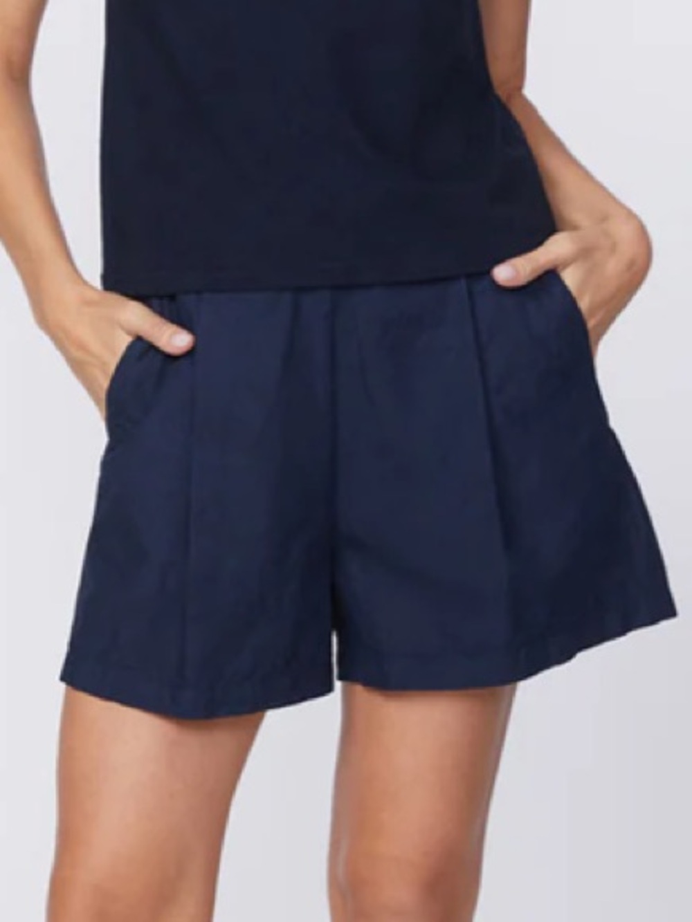 STATESIDE Fine Poplin Casual Short in New Navy